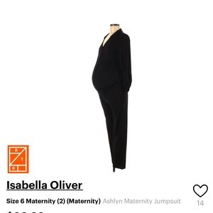 Isabella Oliver Maternity Jumpsuit Sz 6 (tag sz 2)